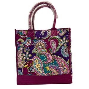 NWOT Vera Bradley Quilted Paisley Tote Bag Double Handles Multicolor Vibrant XL